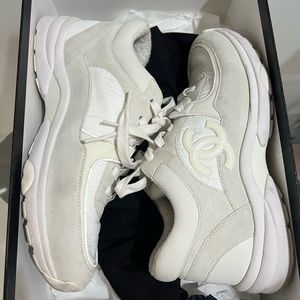 CHANEL Cream Women's Sneakers